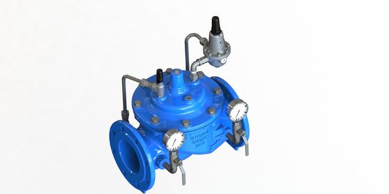 วาล์วลดความดันน้ําสําหรับการเชื่อมต่อ Flange พร้อมที่นั่ง SS304 และพื้นผิวที่เคลือบด้วย epoxy เพื่อความทนทาน