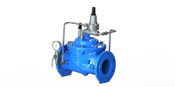 PN10 วาล์วรักษาความดันขั้นต่ําที่มีการเชื่อมต่อ flange และโครงสร้างเหล็กอ่อนสําหรับการใช้ในอุตสาหกรรม