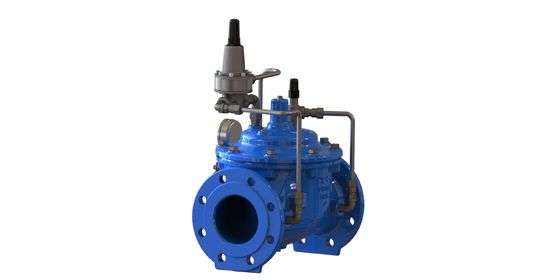 PN10 วาล์วรักษาความดันขั้นต่ําที่มีการเชื่อมต่อ flange และโครงสร้างเหล็กอ่อนสําหรับการใช้ในอุตสาหกรรม