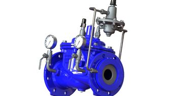 Blue Ral5005 EPDM ปิด A400 แวลฟ์ควบคุมการไหล SS304 Pilot