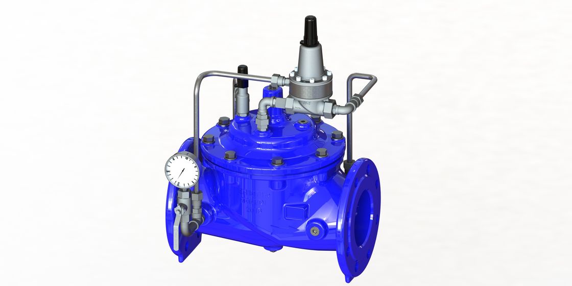 วาล์วควบคุมน้ำนำร่อง P500 พร้อมบ่าวาล์ว EPDM และชิ้นส่วนภายใน SS304 สำหรับงานอุตสาหกรรม